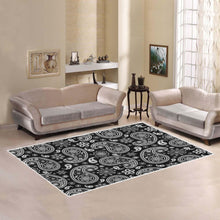 Load image into Gallery viewer, Black and White Paisley Area Rug
