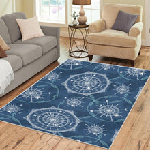 Load image into Gallery viewer, World Map Compass Area Rug
