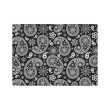 Load image into Gallery viewer, Black and White Paisley Area Rug
