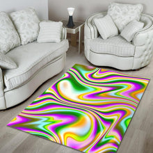 Load image into Gallery viewer, Abstract Holographic Liquid Trippy Print Area Rug
