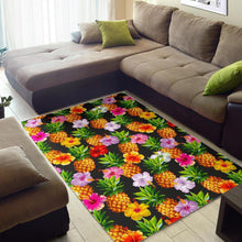 Load image into Gallery viewer, Aloha Hibiscus Pineapple Pattern Print Area Rug
