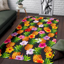 Load image into Gallery viewer, Aloha Hibiscus Pineapple Pattern Print Area Rug
