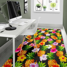 Load image into Gallery viewer, Aloha Hibiscus Pineapple Pattern Print Area Rug
