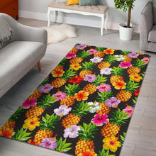 Load image into Gallery viewer, Aloha Hibiscus Pineapple Pattern Print Area Rug

