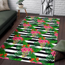 Load image into Gallery viewer, Aloha Skull Striped Pattern Print Area Rug
