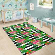Load image into Gallery viewer, Aloha Skull Striped Pattern Print Area Rug
