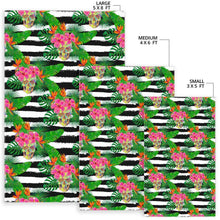 Load image into Gallery viewer, Aloha Skull Striped Pattern Print Area Rug
