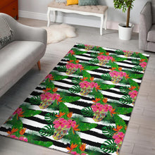 Load image into Gallery viewer, Aloha Skull Striped Pattern Print Area Rug
