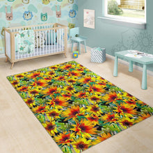Load image into Gallery viewer, Autumn Sunflower Pattern Print Area Rug
