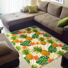 Load image into Gallery viewer, Beige Zebra Pineapple Pattern Print Area Rug
