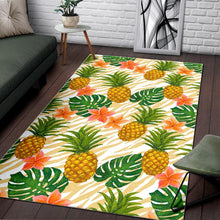 Load image into Gallery viewer, Beige Zebra Pineapple Pattern Print Area Rug
