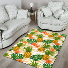 Load image into Gallery viewer, Beige Zebra Pineapple Pattern Print Area Rug
