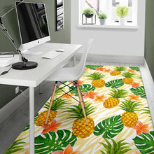 Load image into Gallery viewer, Beige Zebra Pineapple Pattern Print Area Rug
