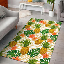 Load image into Gallery viewer, Beige Zebra Pineapple Pattern Print Area Rug
