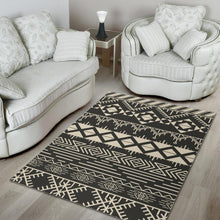 Load image into Gallery viewer, Black And Beige Aztec Pattern Print Area Rug
