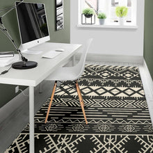 Load image into Gallery viewer, Black And Beige Aztec Pattern Print Area Rug
