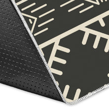 Load image into Gallery viewer, Black And Beige Aztec Pattern Print Area Rug
