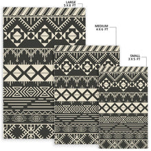 Load image into Gallery viewer, Black And Beige Aztec Pattern Print Area Rug
