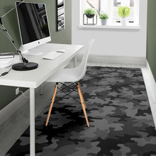 Load image into Gallery viewer, Black And Grey Camouflage Print Area Rug
