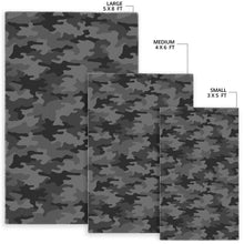 Load image into Gallery viewer, Black And Grey Camouflage Print Area Rug

