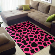 Load image into Gallery viewer, Black And Hot Pink Cow Print Area Rug
