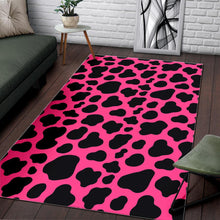 Load image into Gallery viewer, Black And Hot Pink Cow Print Area Rug
