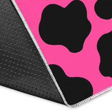 Load image into Gallery viewer, Black And Hot Pink Cow Print Area Rug
