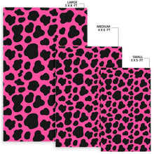 Load image into Gallery viewer, Black And Hot Pink Cow Print Area Rug
