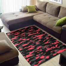 Load image into Gallery viewer, Black And Pink Camouflage Print Area Rug
