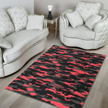 Load image into Gallery viewer, Black And Pink Camouflage Print Area Rug
