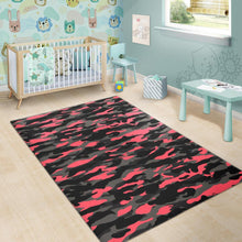 Load image into Gallery viewer, Black And Pink Camouflage Print Area Rug
