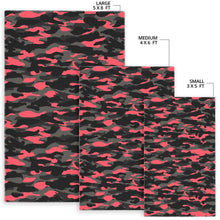Load image into Gallery viewer, Black And Pink Camouflage Print Area Rug
