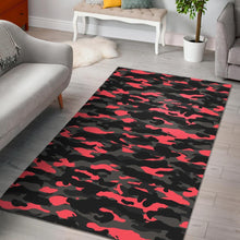 Load image into Gallery viewer, Black And Pink Camouflage Print Area Rug
