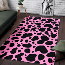 Load image into Gallery viewer, Black And Pink Cow Print Area Rug
