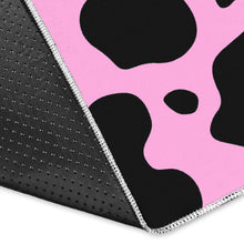 Load image into Gallery viewer, Black And Pink Cow Print Area Rug
