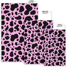 Load image into Gallery viewer, Black And Pink Cow Print Area Rug
