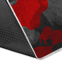Load image into Gallery viewer, Black And Red Camouflage Print Area Rug

