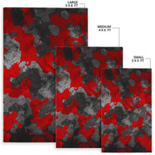 Load image into Gallery viewer, Black And Red Camouflage Print Area Rug
