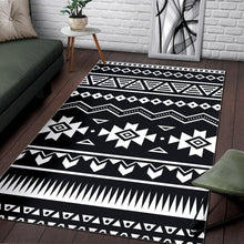 Load image into Gallery viewer, Black And White Aztec Pattern Print Area Rug

