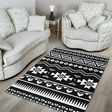 Load image into Gallery viewer, Black And White Aztec Pattern Print Area Rug
