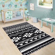 Load image into Gallery viewer, Black And White Aztec Pattern Print Area Rug
