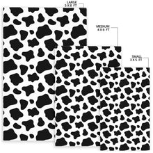Load image into Gallery viewer, Black And White Cow Print Area Rug
