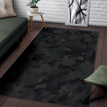 Load image into Gallery viewer, Black Camouflage Print Area Rug
