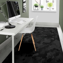 Load image into Gallery viewer, Black Camouflage Print Area Rug
