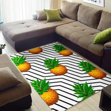 Load image into Gallery viewer, Black Geometric Pineapple Pattern Print Area Rug
