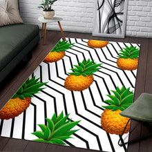 Load image into Gallery viewer, Black Geometric Pineapple Pattern Print Area Rug
