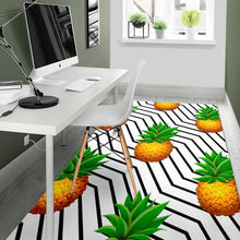Load image into Gallery viewer, Black Geometric Pineapple Pattern Print Area Rug
