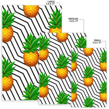 Load image into Gallery viewer, Black Geometric Pineapple Pattern Print Area Rug

