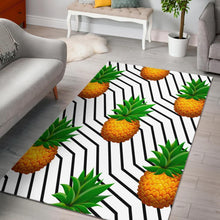 Load image into Gallery viewer, Black Geometric Pineapple Pattern Print Area Rug
