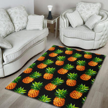 Load image into Gallery viewer, Black Pineapple Pattern Print Area Rug
